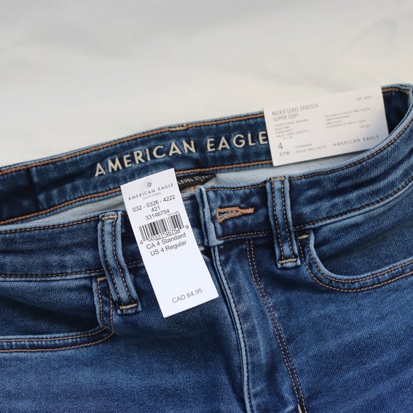 American Eagle Jeggings Super high Rise Size 4 NWT - Picture 2 of 7